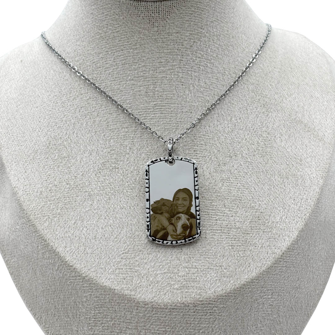 Collar Placa Rectangular - Plata 925