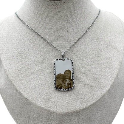 Collar Placa Rectangular - Plata 925