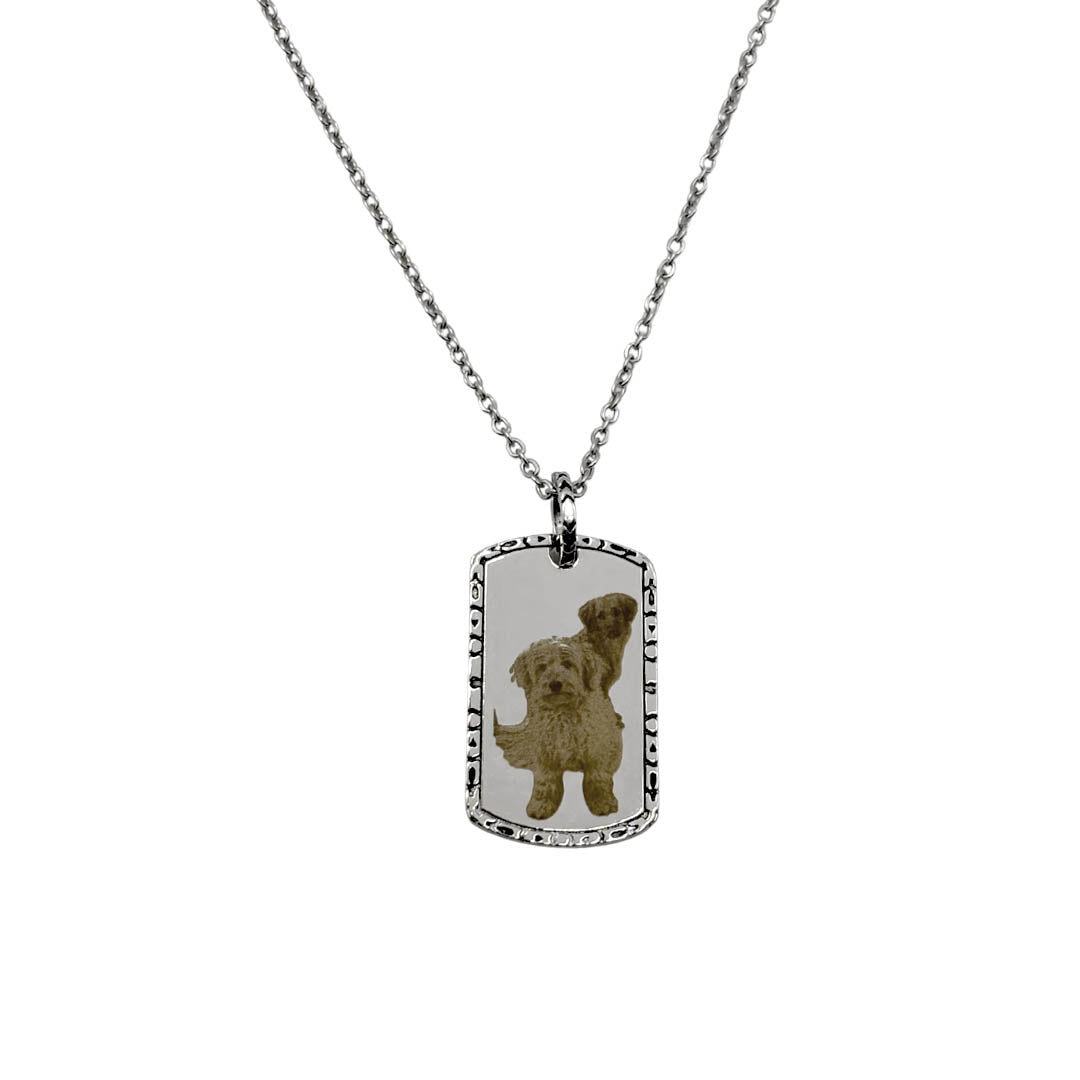 Collar Placa Rectangular - Plata 925