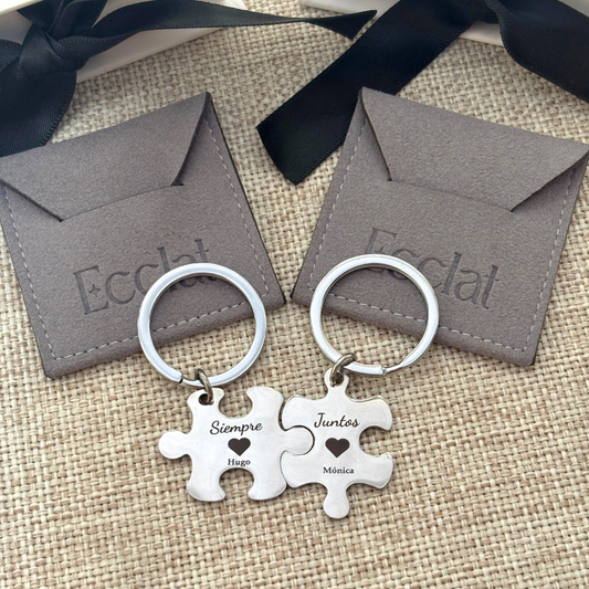 Llavero Puzle Dúo Personalizado - Silver