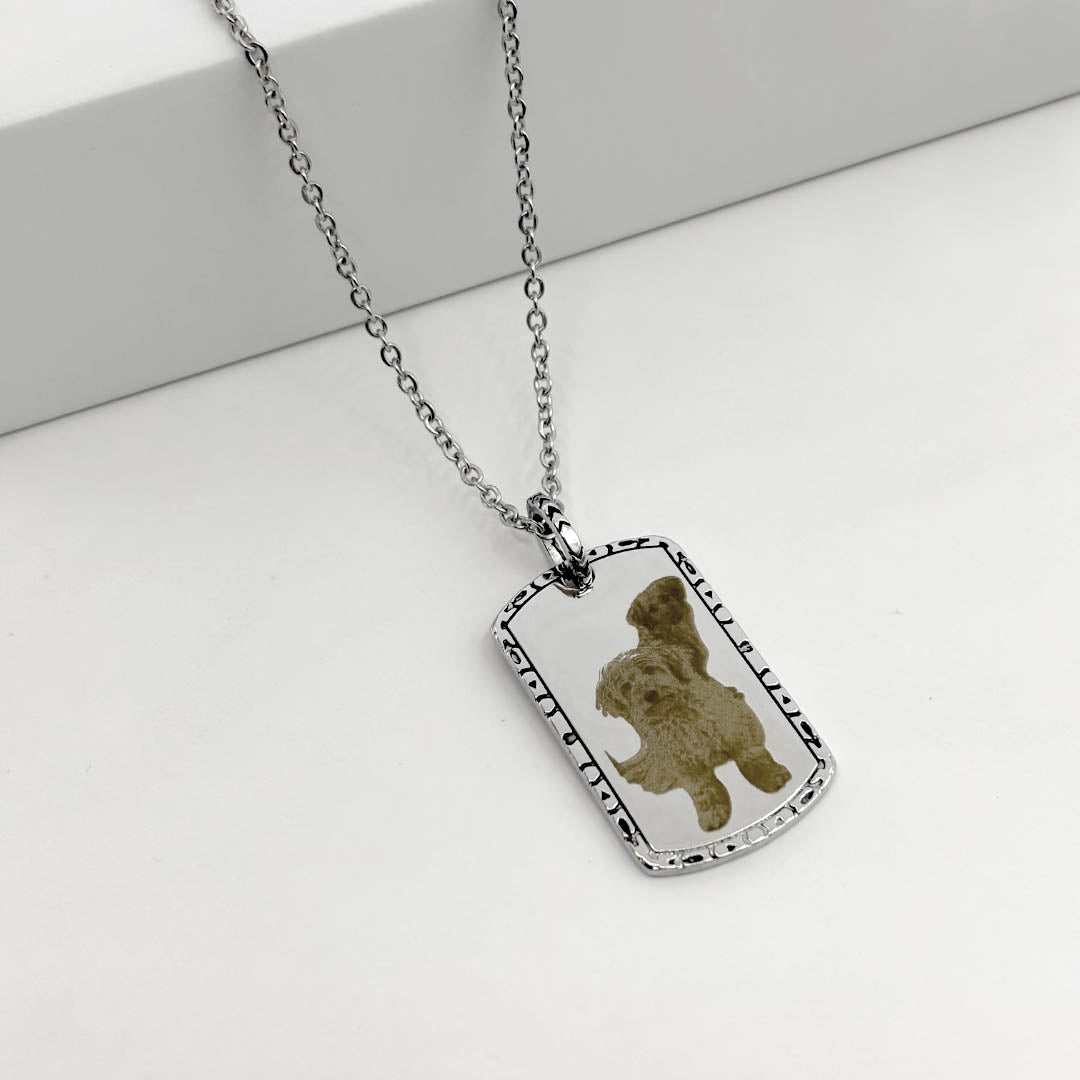 Collar Placa Rectangular - Plata 925