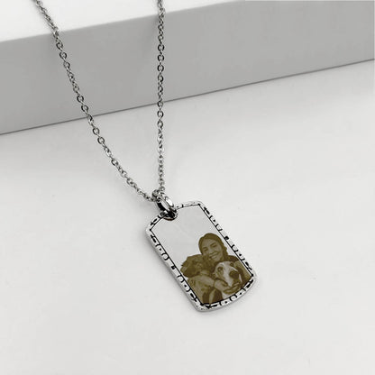 Collar Placa Rectangular - Plata 925