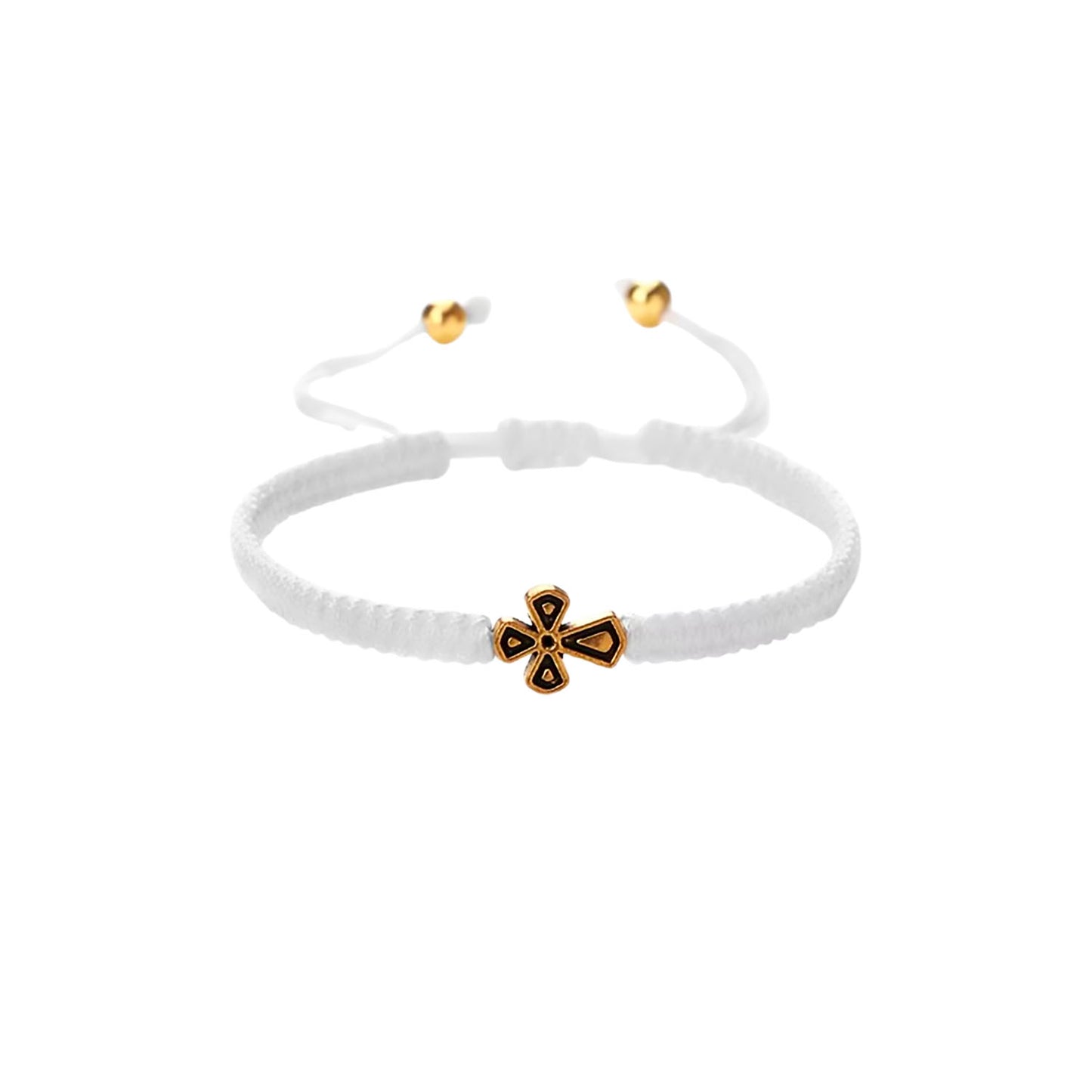 Pulsera de la suerte Cruz White Gold
