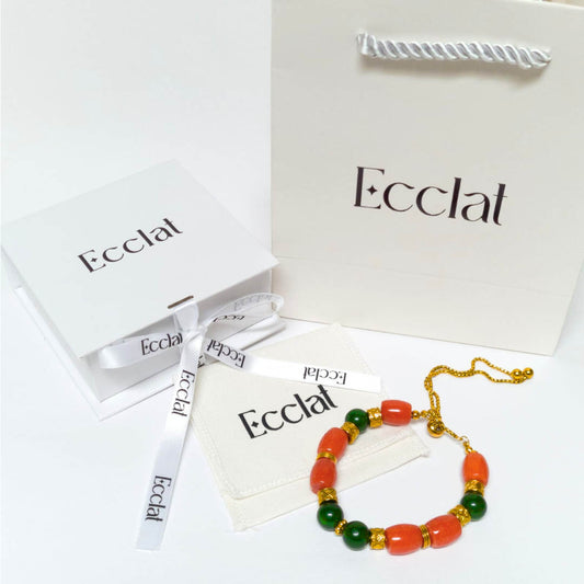 Pulsera Vital - Coral y jade verde (nefrita)