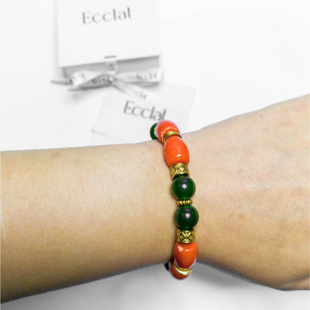 Pulsera Vital - Coral y jade verde (nefrita)