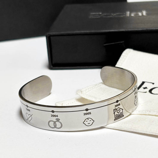 Pulsera esclava línea de tiempo - Silver