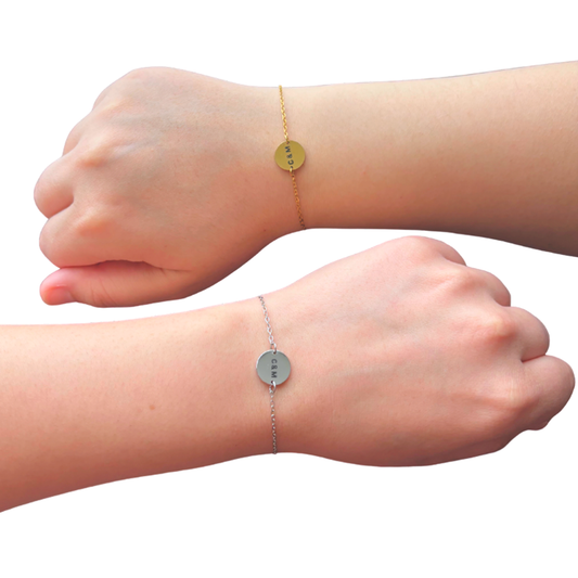 Set Pulseras Medalla 12mm personalizable
