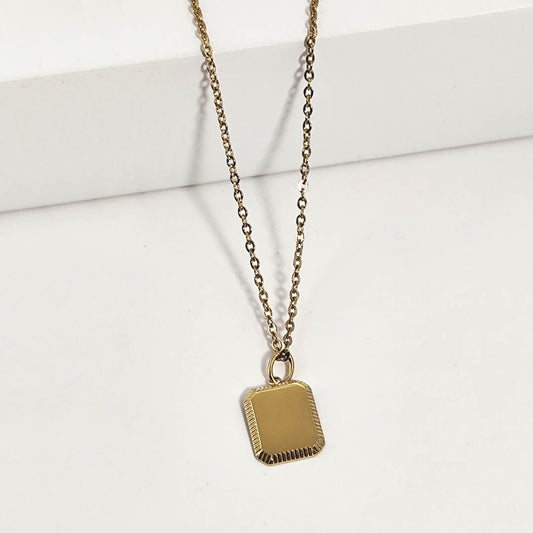 Collar Rectangular Biselado Gold Personalizado