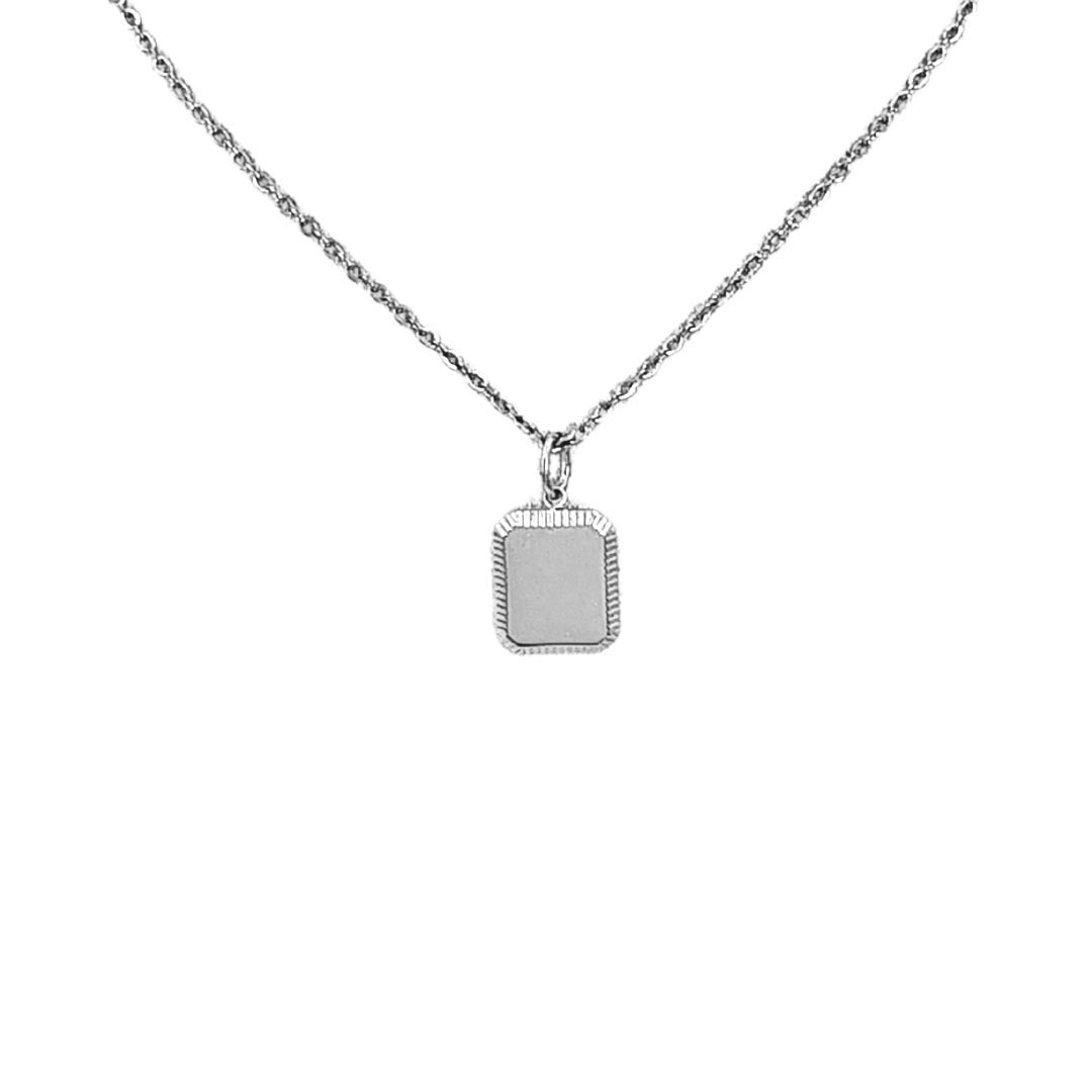 Collar Rectangular Biselado Silver personalizado