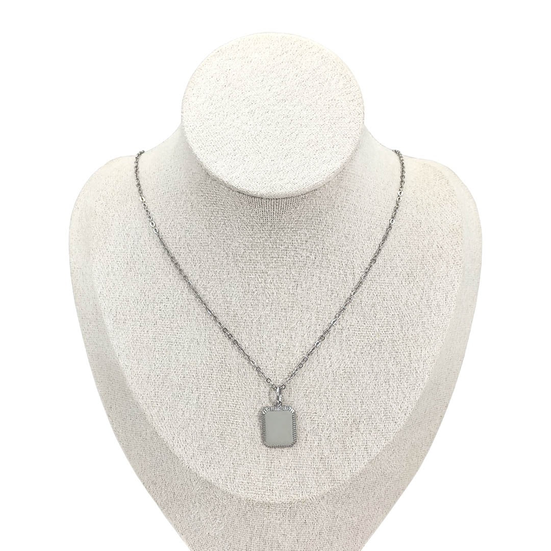 Collar Rectangular Biselado Silver personalizado