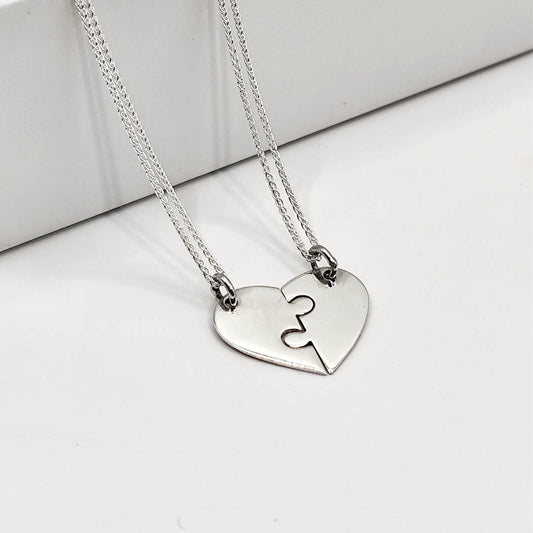 Collar Medalla Puzzle Corazón – Plata 925