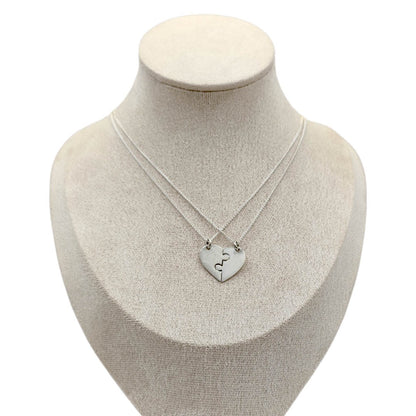 Collar para parejas con corazón dividido – Plata 925