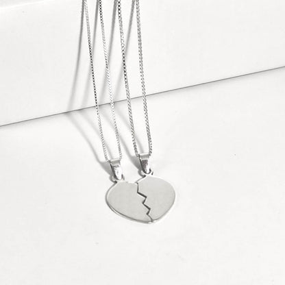 Set Collar Corazón Conectado Personalizado - Plata 925