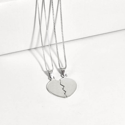 Set Collar Corazón Conectado Personalizado - Plata 925