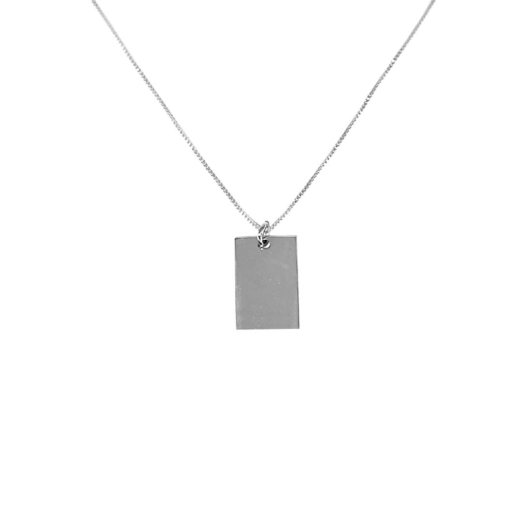 Collar Medalla Retrato Rectangular Personalizable – Plata 925
