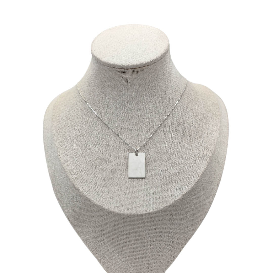 Collar Medalla Retrato Rectangular Personalizable – Plata 925