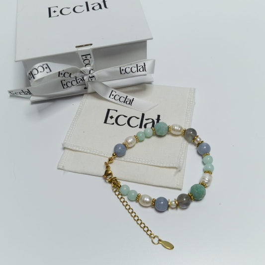 Pulsera Serenidad - Labradorita, amazonita, calcedonia