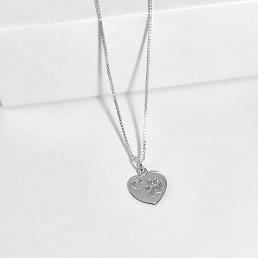 Collar Huella y Corazón - Plata 925
