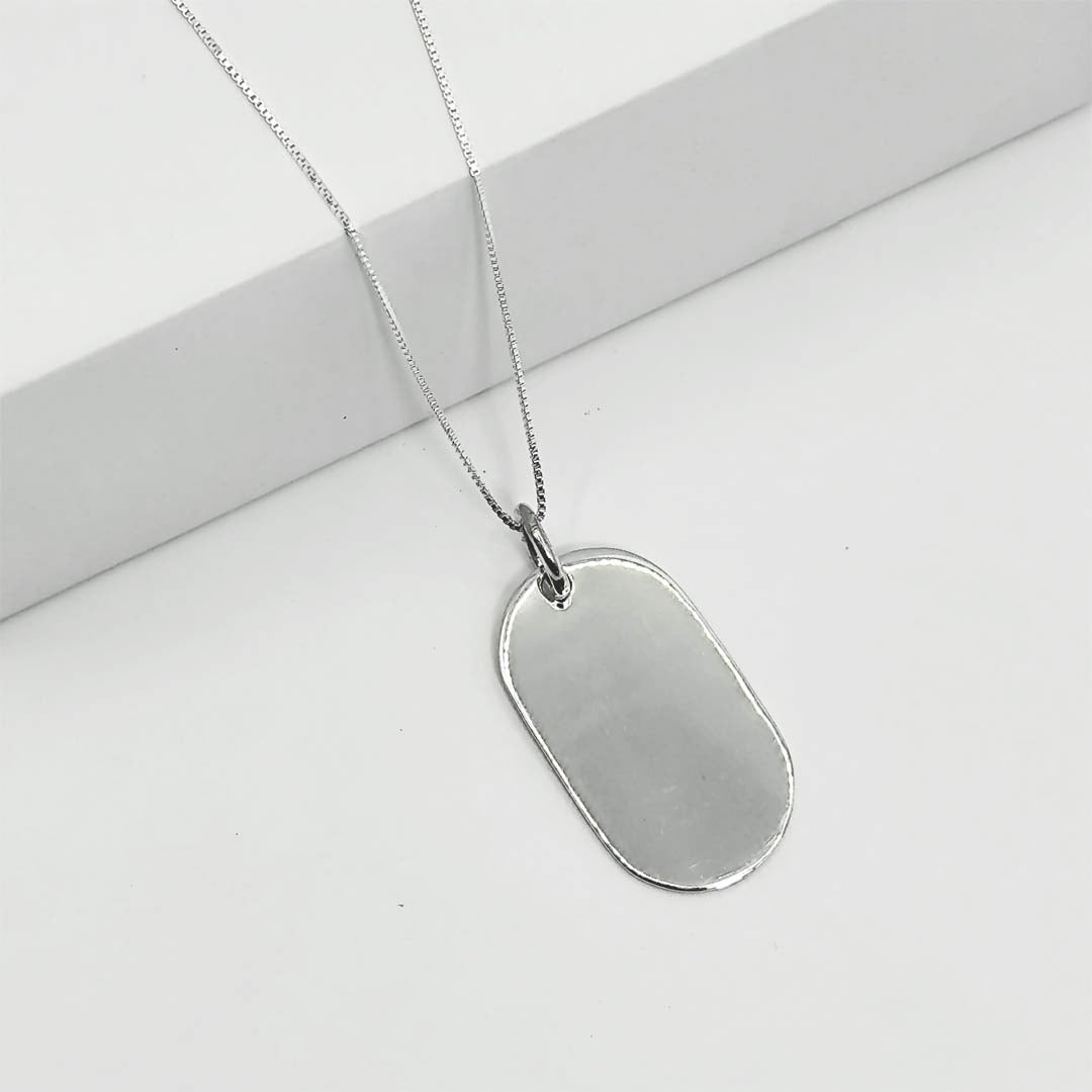 Collar Placa Ovalada personalizado - Plata 925