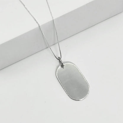 Collar Placa Ovalada personalizado - Plata 925
