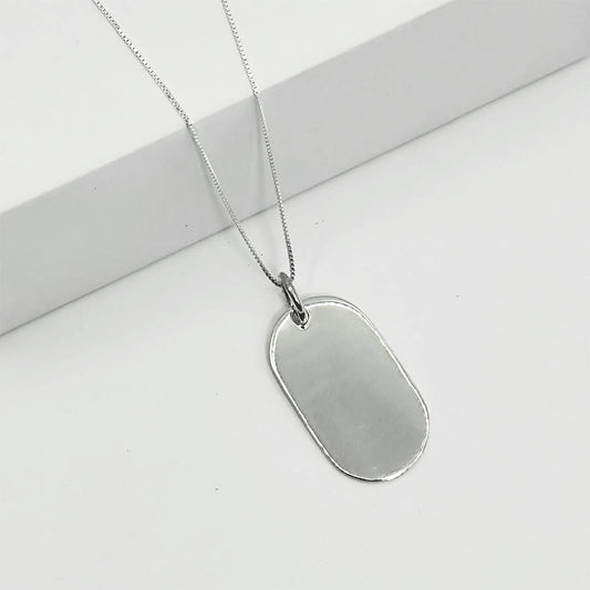 Collar Placa Ovalada personalizado - Plata 925