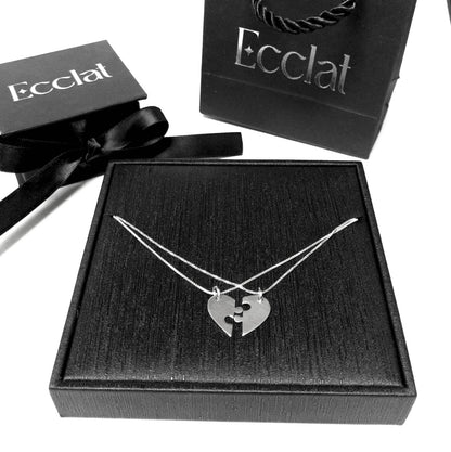 Collar Medalla Puzzle Corazón – Plata 925