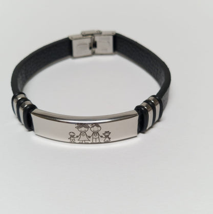 Pulsera hombre Cuero Ecológico- Personalizado