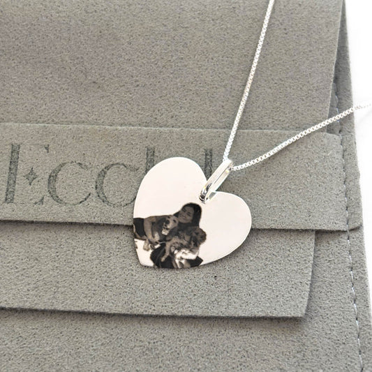 Collar Medalla Corazón 20mm personalizado - Plata 925