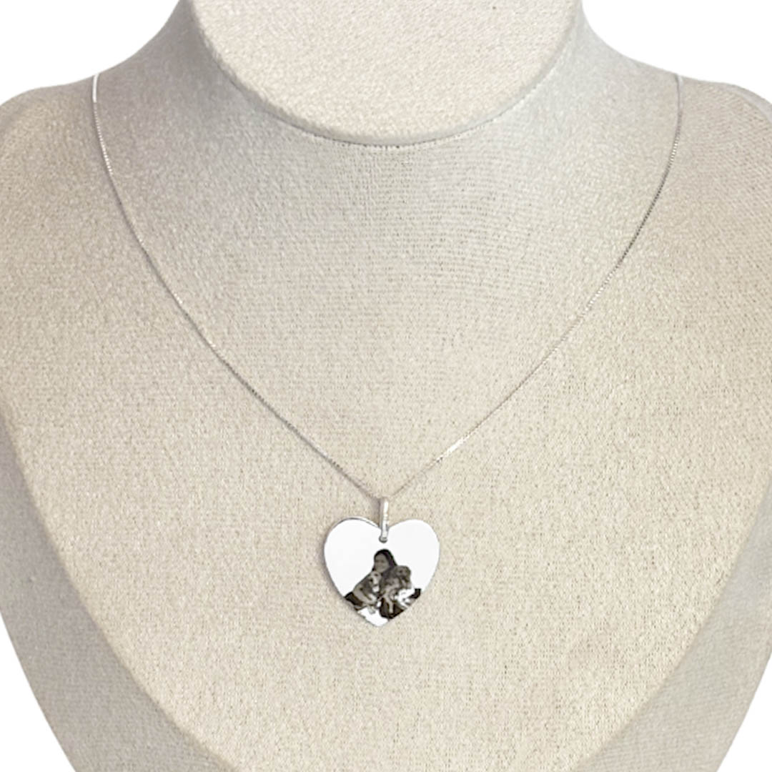 Collar Medalla Corazón 20mm personalizado - Plata 925