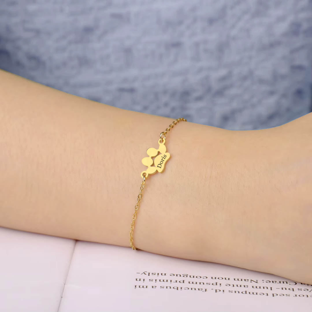 Pulsera con Dije de Huellita Personalizada