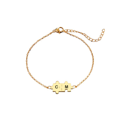 Pulsera Personalizada Rompecabeza Puzzle - Gold