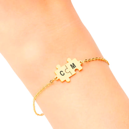 Pulsera Personalizada Rompecabeza Puzzle - Gold